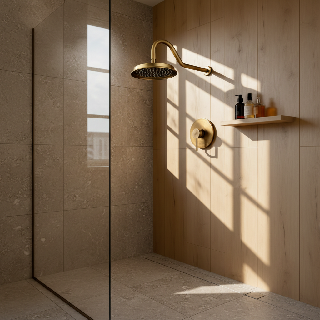 Badique Nostalgische inbouw regendouche set – Bronskleur