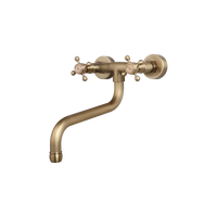 Nostalgic bronze-colored mixer tap with long spout