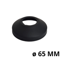 Zwarte rozet 65 mm | Taps toelopend afdekrozet kraan