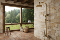 Landelijke bronskleurige regendouche opbouw