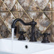 3-piece retro oil bronze tap for bath rim / washbasin