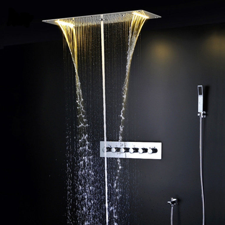 Luxe waterval LED stortdouche combinatie