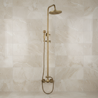 Nostalgische bronzen opbouw doucheset