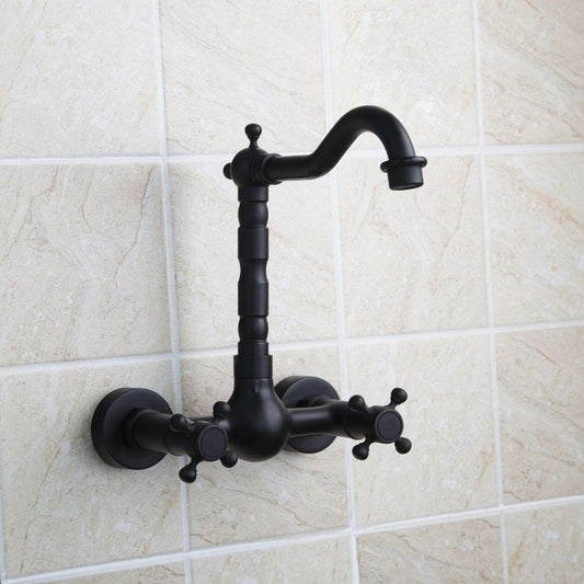 Oil bronze faucet wall mount extra long neck