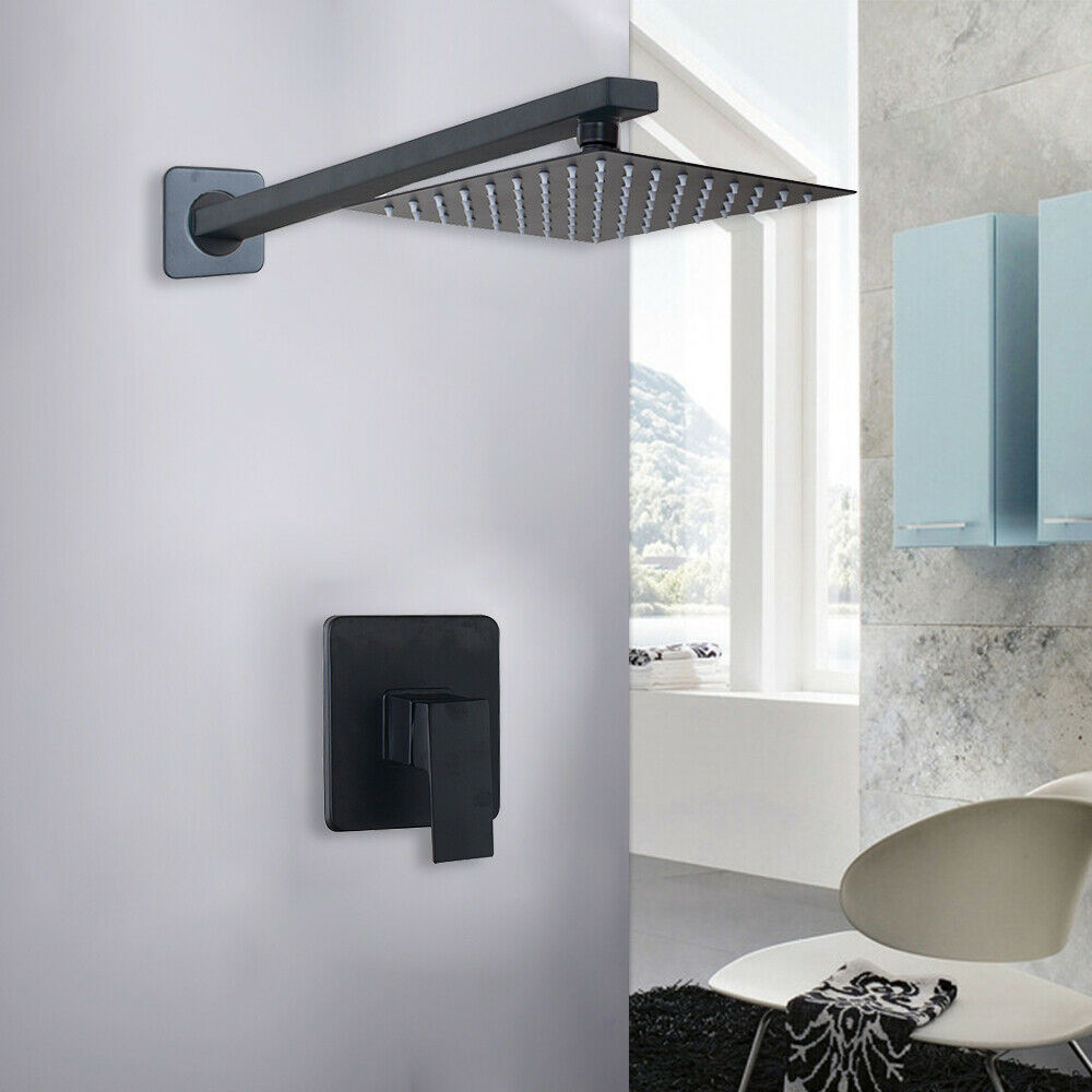 Douche-set zwart inbouw