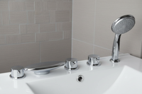 5-teiliger Chrom-Wasserfallhahn zur Montage am Badewannenrand