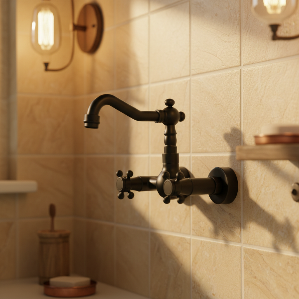 Classic oil bronze wall tap