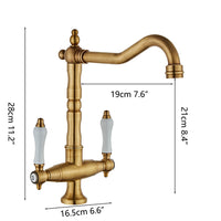 Rural Nostalgic Kitchen Faucet in Bronze