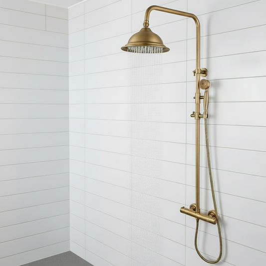 Regendouche thermostatisch met nostalgische uitstraling