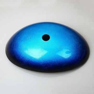 Ovale blauw / zwart gehard glazen waskom.