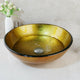 Rundes Waschbecken aus goldenem Glas