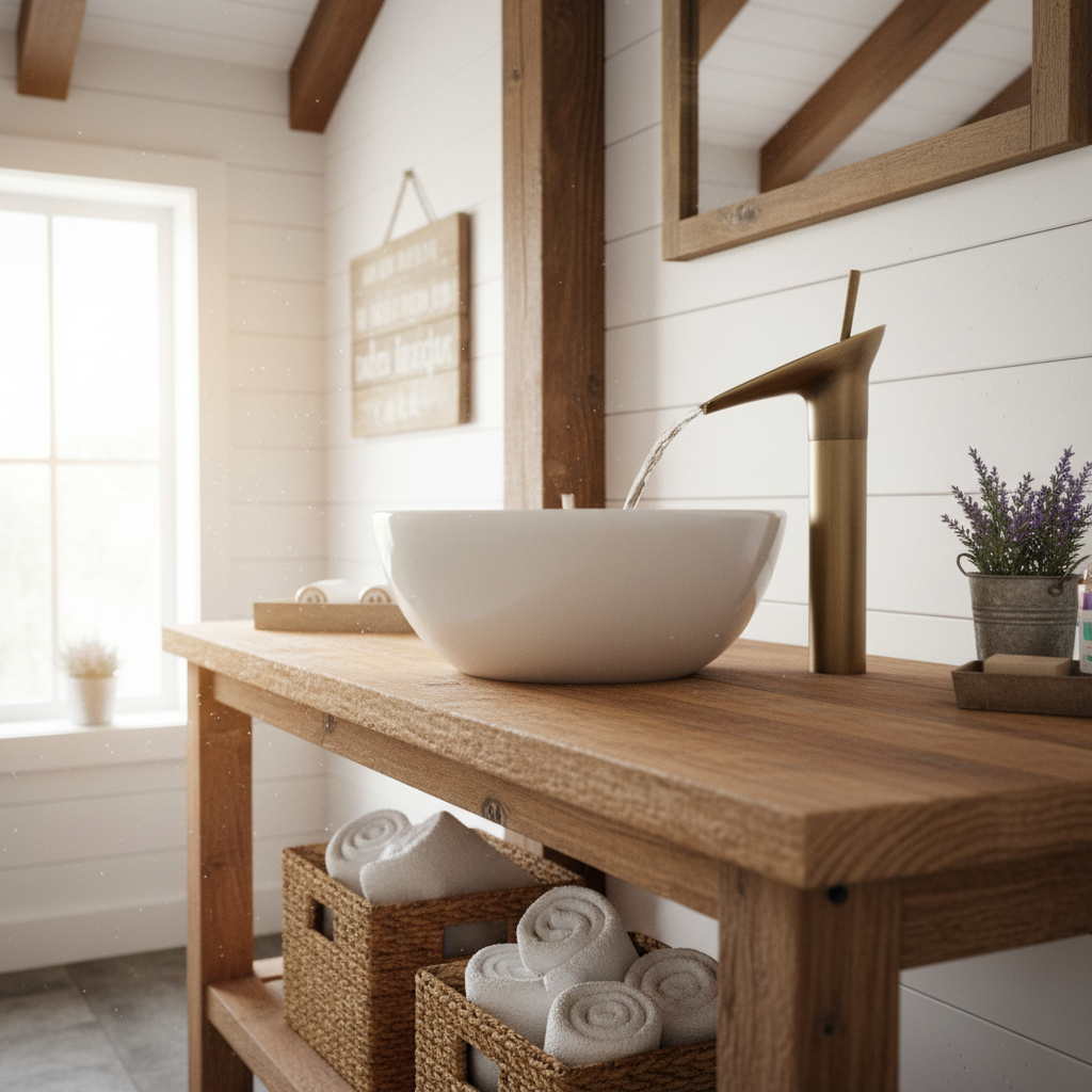 Nostalgische bronzen watervalkraan in landelijke stijl