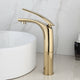 Elegant gold-colored washbasin tap