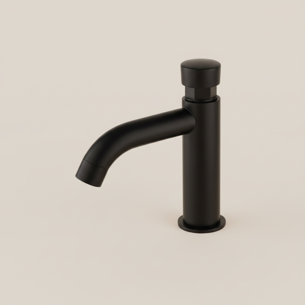 Selbstschließender schwarzer Wasserhahn